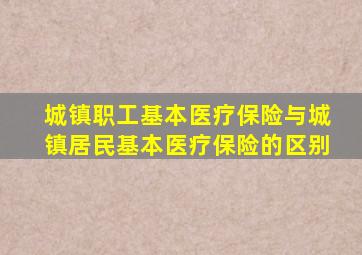 城镇职工基本医疗保险与城镇居民基本医疗保险的区别