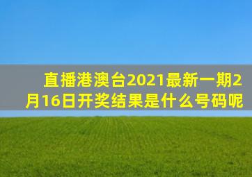 直播港澳台2021最新一期2月16日开奖结果是什么号码呢